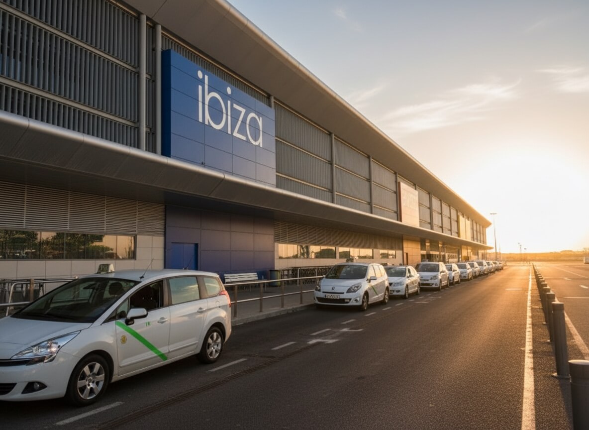 Lettere IBIZA all'Aeroporto di Ibiza di notte