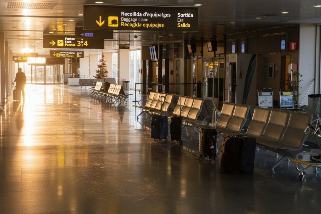 Lettere IBZ con ciliegie all'Aeroporto di Ibiza